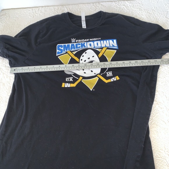 WWE Smack Down x NHL Anaheim Mighty Ducks Graphic Print T-Shirt Size 2XL XXL - Picture 5 of 6